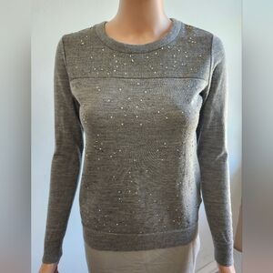 J. Crew Gray Sweater with Sparkling Details